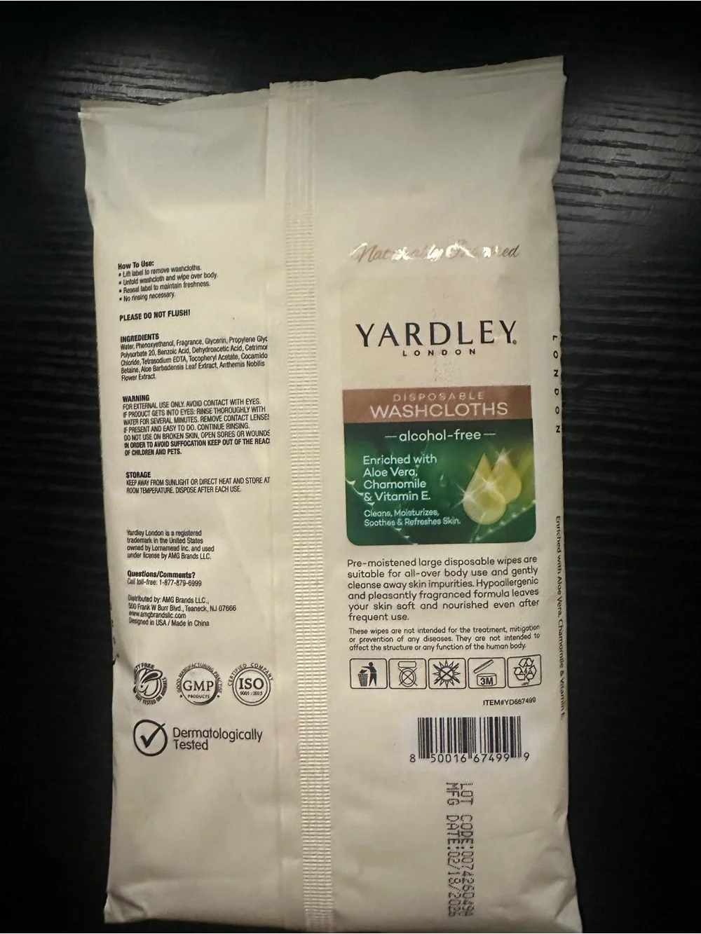 Alcohol-Free Disposable Washcloths - YARDLEY